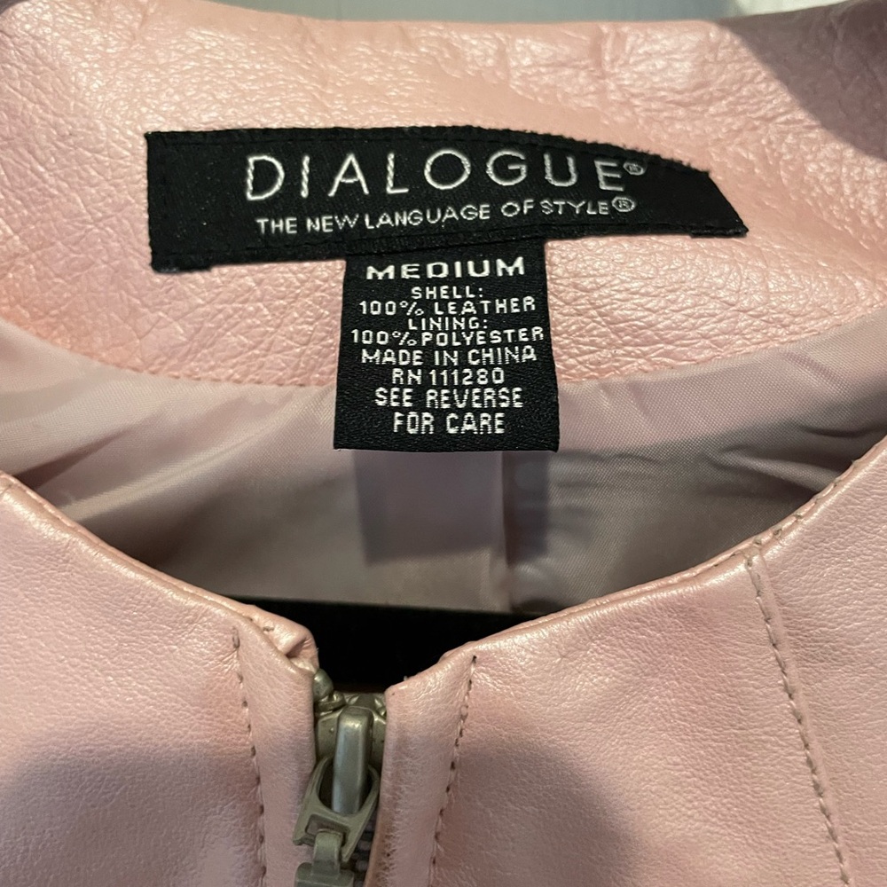 Dialogue Pink Leather Jacket - Picture 7 of 13